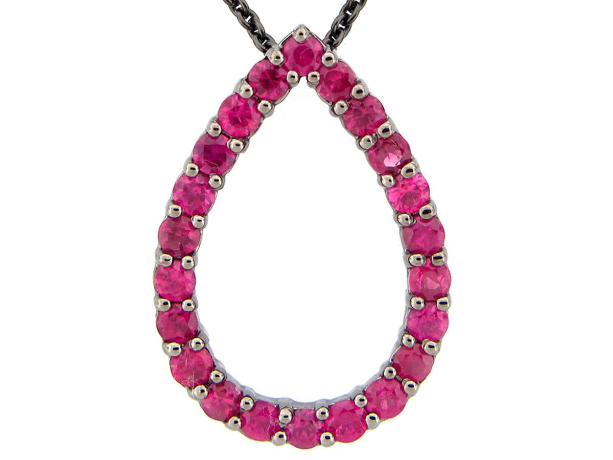 RUBY PENDANT, BLACK FINISH, SILVER (H)