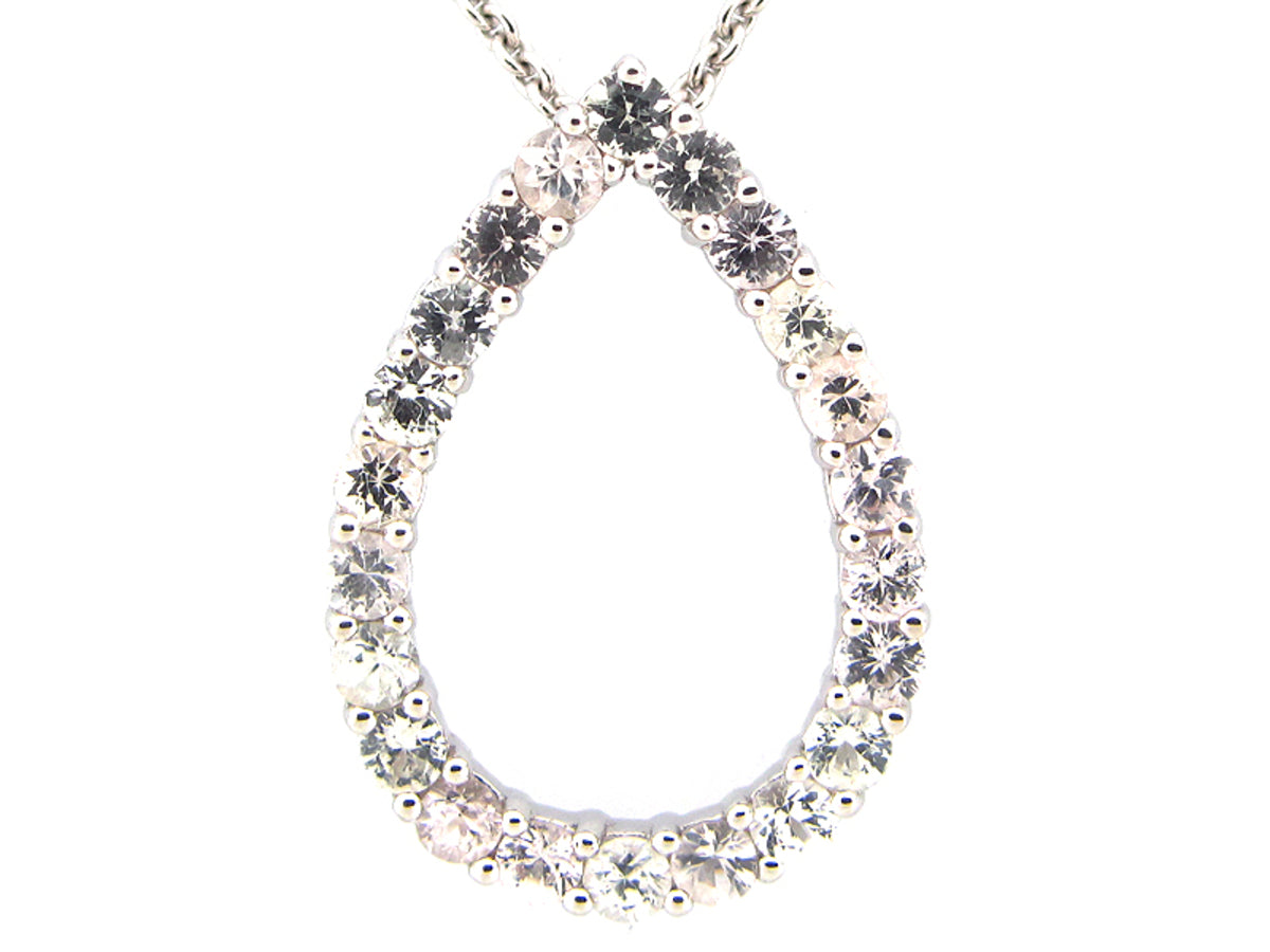 WHITE SAPPHIRE PENDANT, SILVER (H)