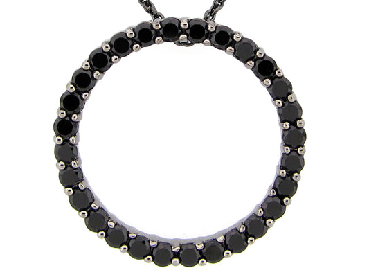 BLACK SPINEL PENDANT, BLACK FINISH, SILVER (N)