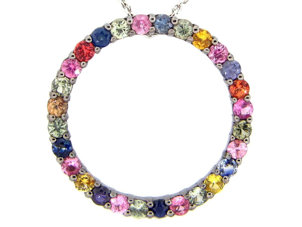 RAINBOW SAPPHIRE PENDANT, SILVER (H/U)