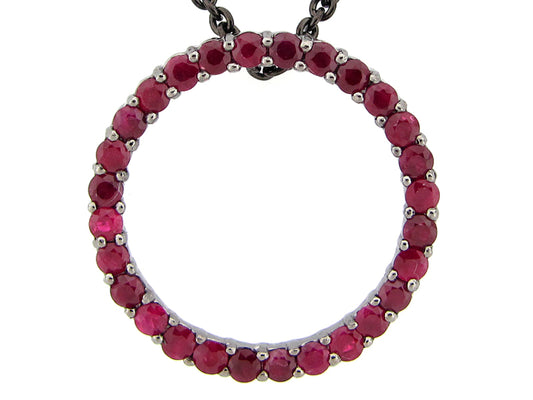 RUBY PENDANT, BLACK FINISH, SILVER (H)