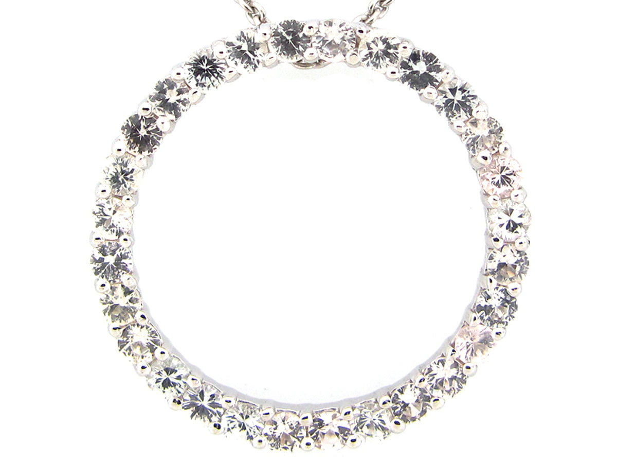 WHITE SAPPHIRE PENDANT, SILVER (H)