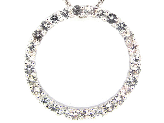 WHITE SAPPHIRE PENDANT, SILVER (H)