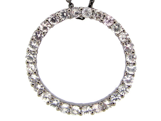WHITE SAPPHIRE PENDANT, BLACK FINISH, SILVER (H)