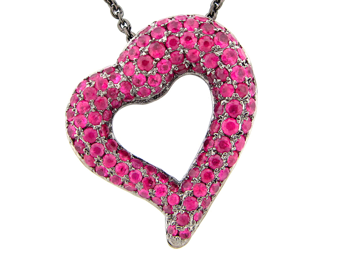 RUBY PENDANT, BLACK FINISH, SILVER (H)