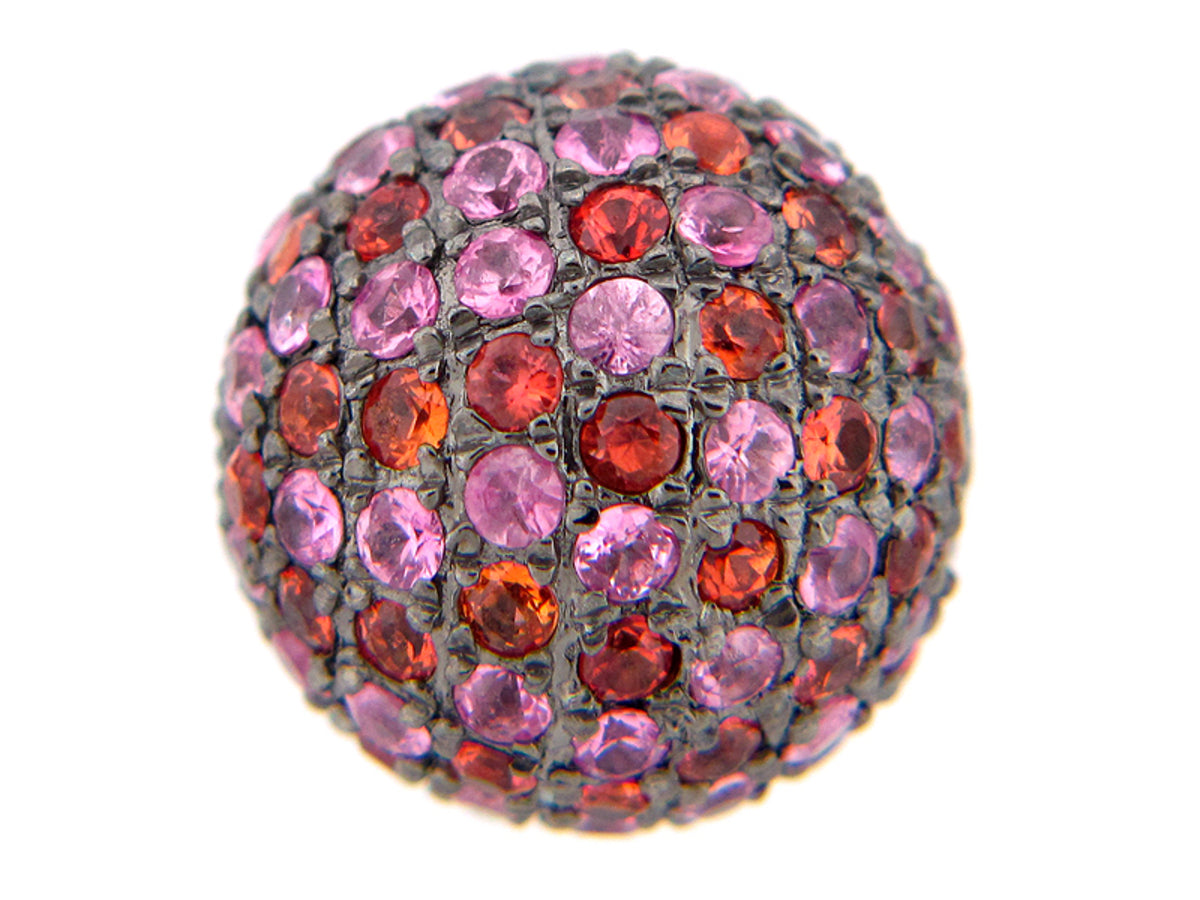 ORANGE & PINK SAPPHIRE PENDANT, SILVER (E/U)