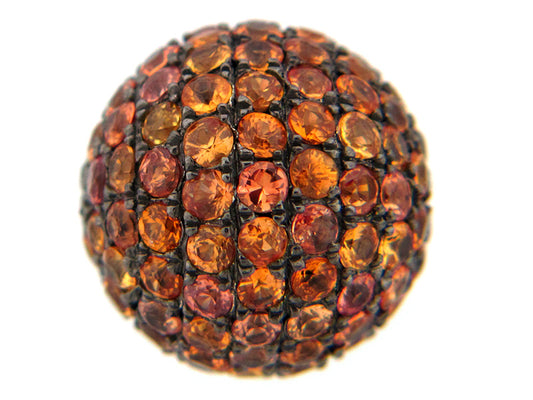 LIGHT ORANGE SAPPHIRE PENDANT, SILVER (E/U)