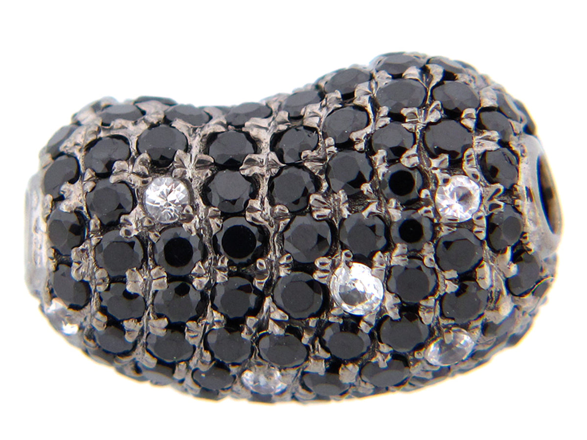 BLACK SPINEL & WHITE SAPPHIRE PENDANT, BLACK FINISH