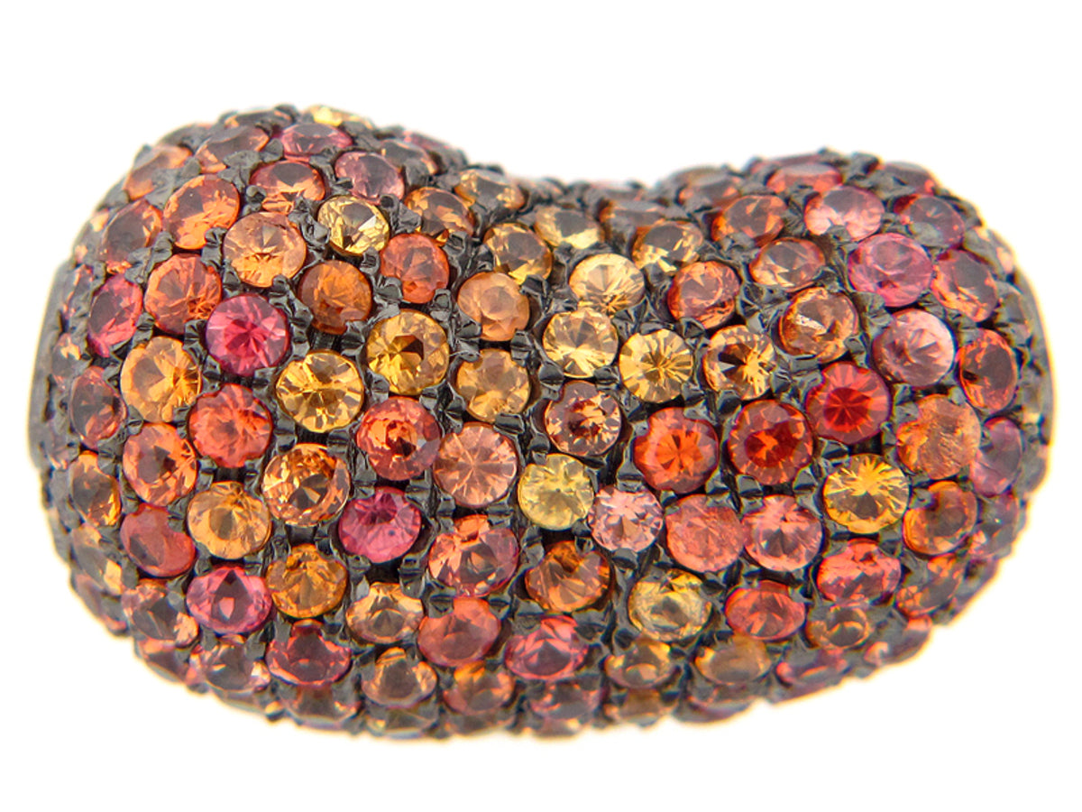 ORANGE SAPPHIRE PENDANT, SILVER (H/U)