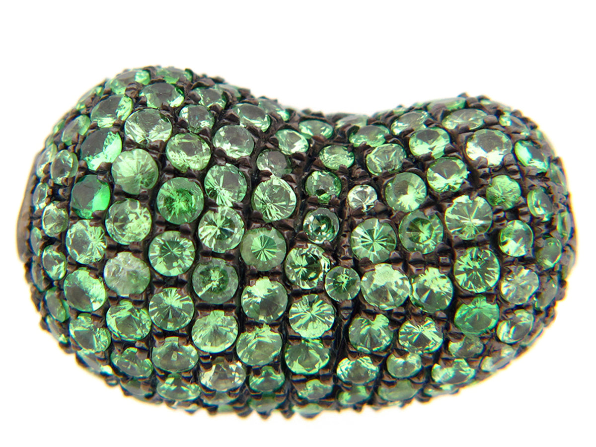 TSAVORITE PENDANT, SILVER (N)