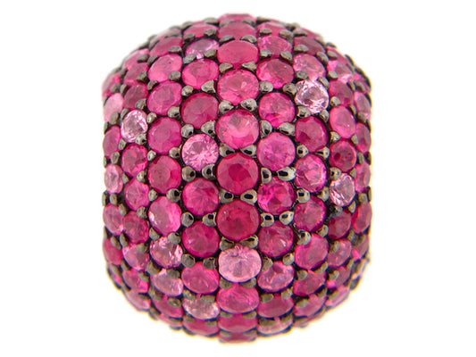 PINK SAPPHIRE MIX SHADES PENDANT, SILVER (E)