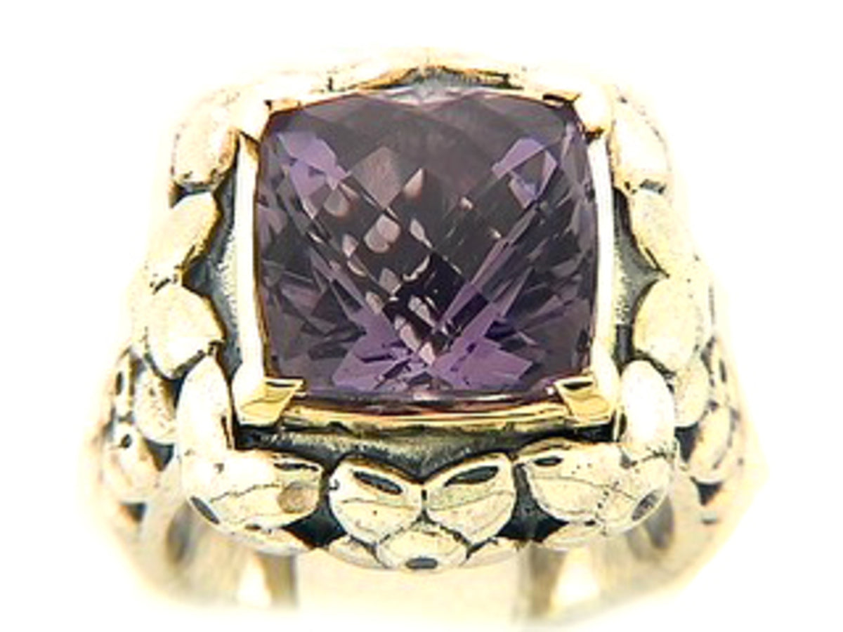 AMETHYST RING, SILVER/18K (E)