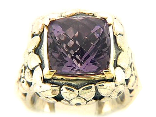 AMETHYST RING, SILVER/18K (E)