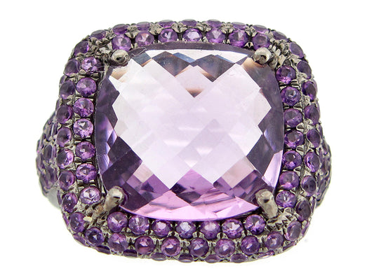 AMETHYST RING, SILVER (H)
