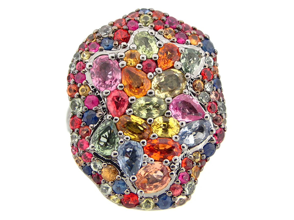 RAINBOW SAPPHIRE RING, SILVER (H/U)