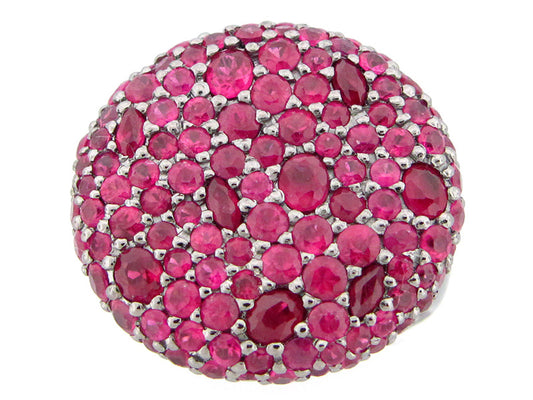 RUBY RING, BLACK FINISH, SILVER (H)