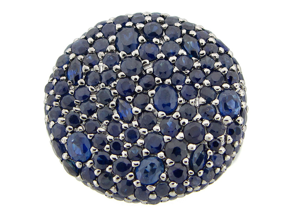 SAPPHIRE RING, BLACK FINISH, SILVER (H)