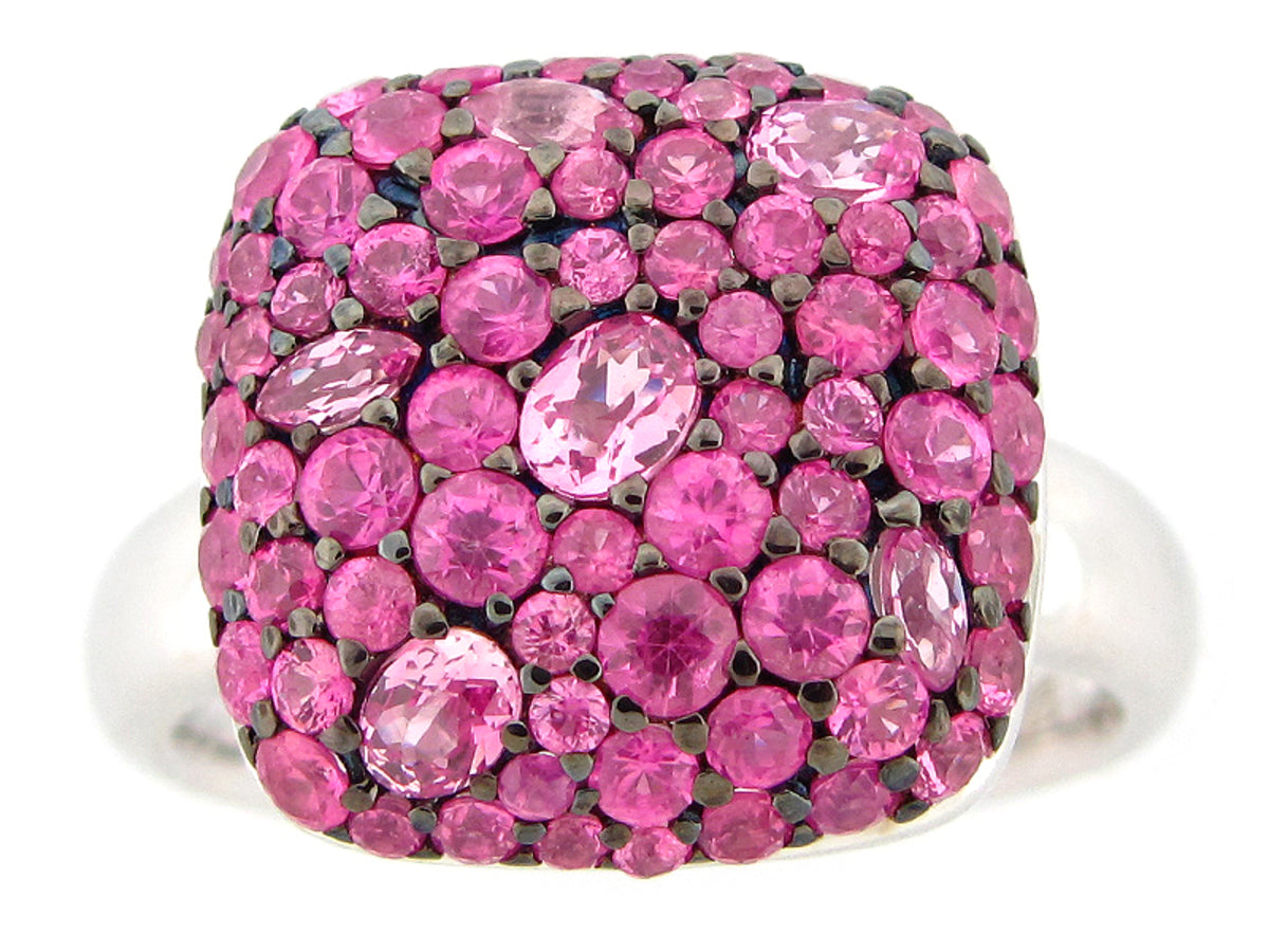 PINK SAPPHIRE RING, SILVER (H)