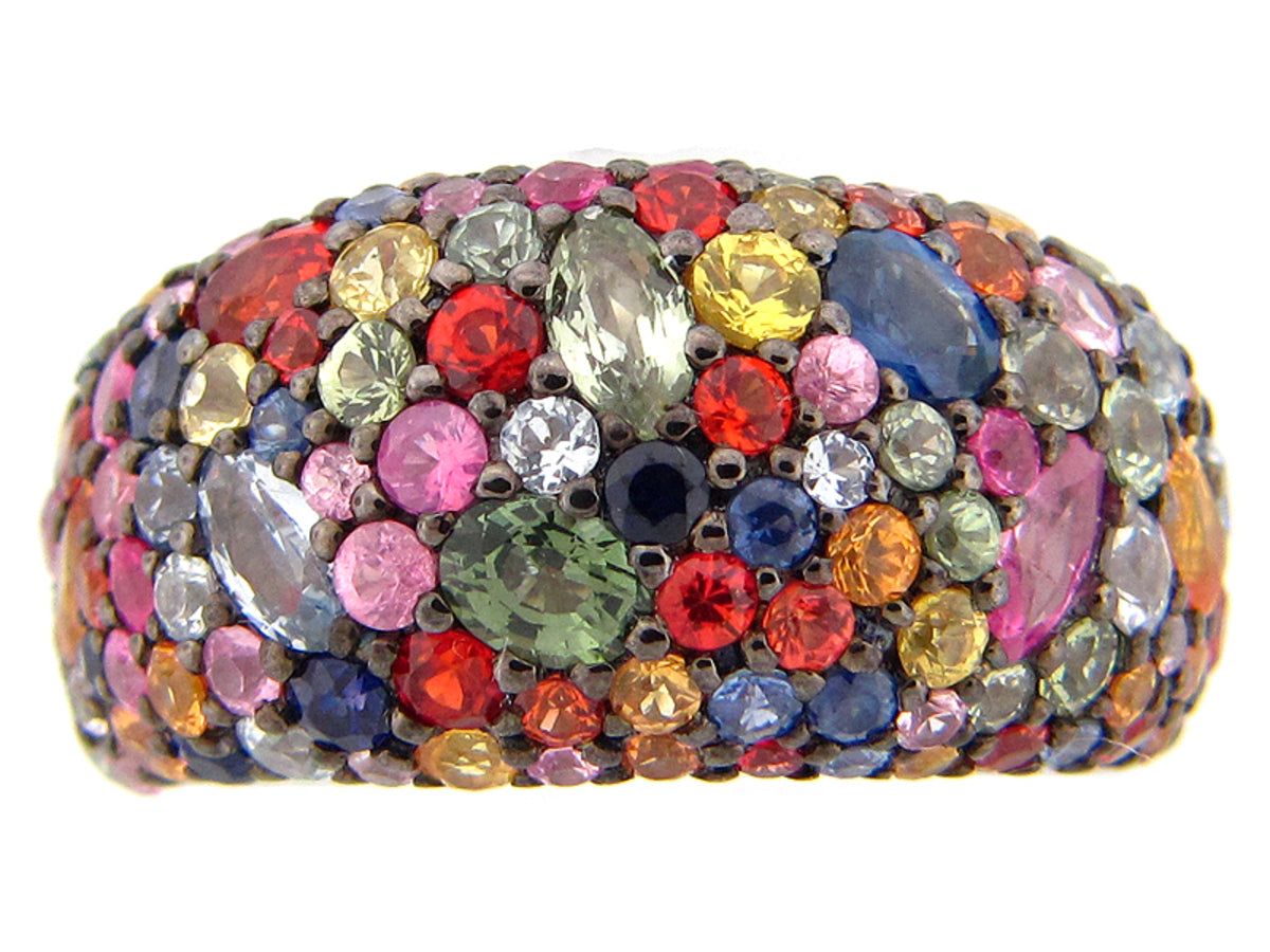 RAINBOW SAPPHIRE RING, SILVER (E/U)
