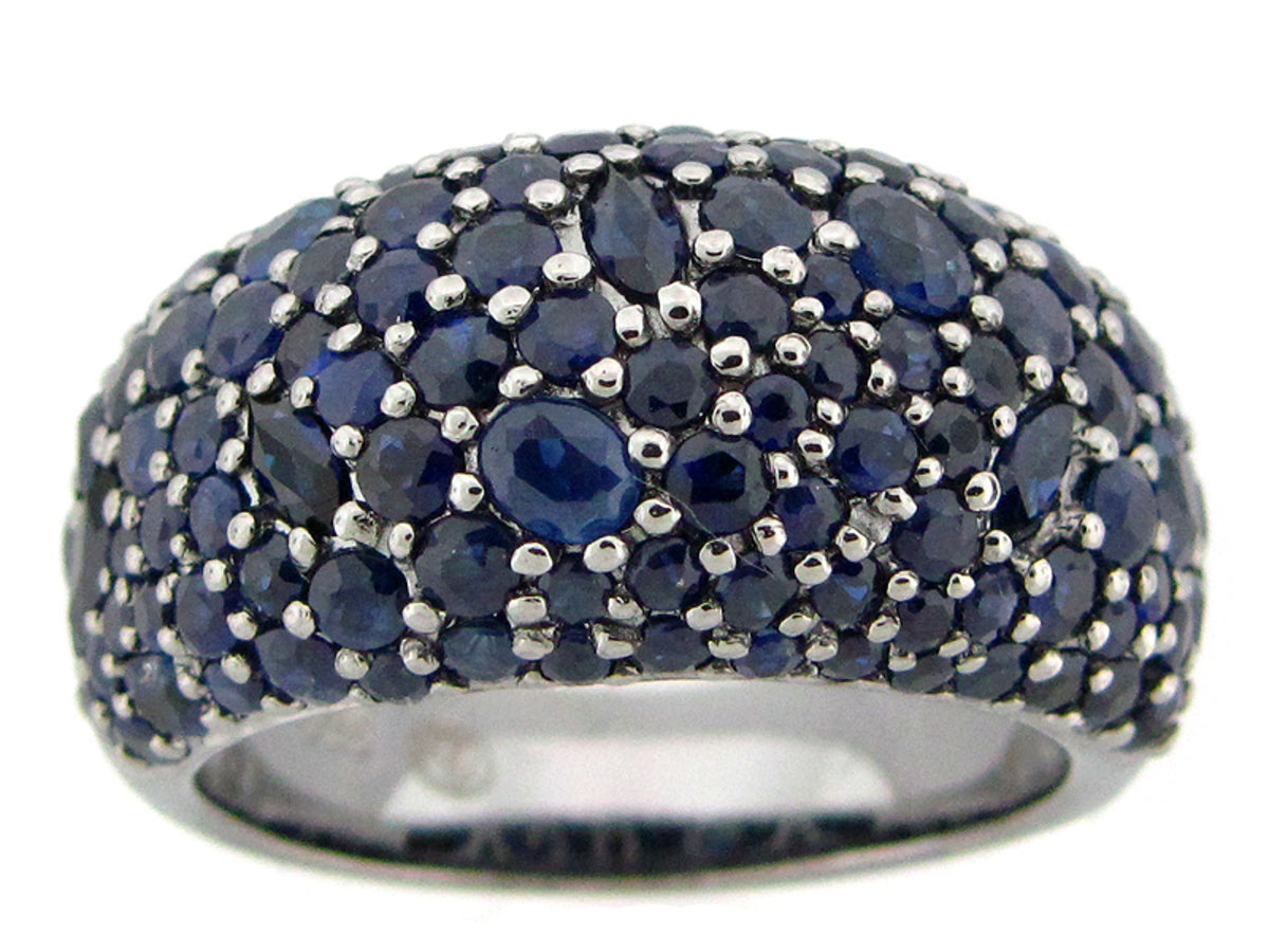 SAPPHIRE RING, BLACK FINISH, SILVER (H)
