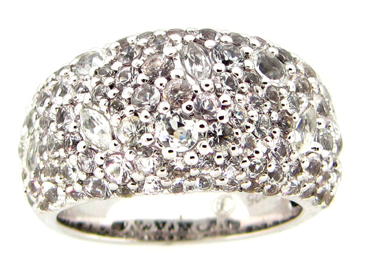 WHITE SAPPHIRE RING, SILVER (H)