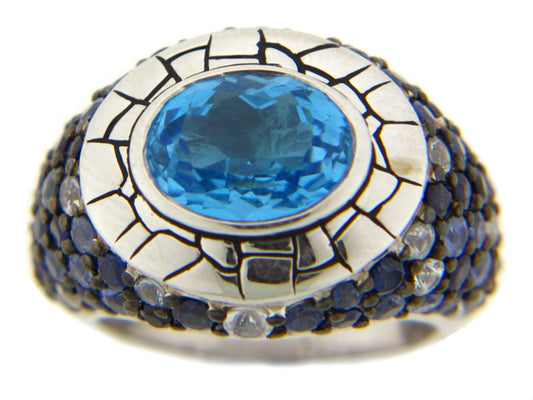 BLUE TOPAZ & SAPPHIRE RING