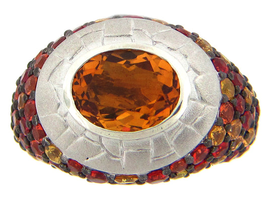 CITRINE & ORANGE SAPPHIRE RING