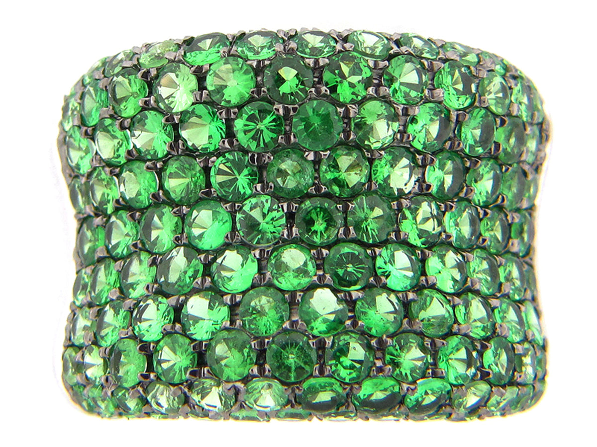 TSAVORITE RING, SILVER (N)