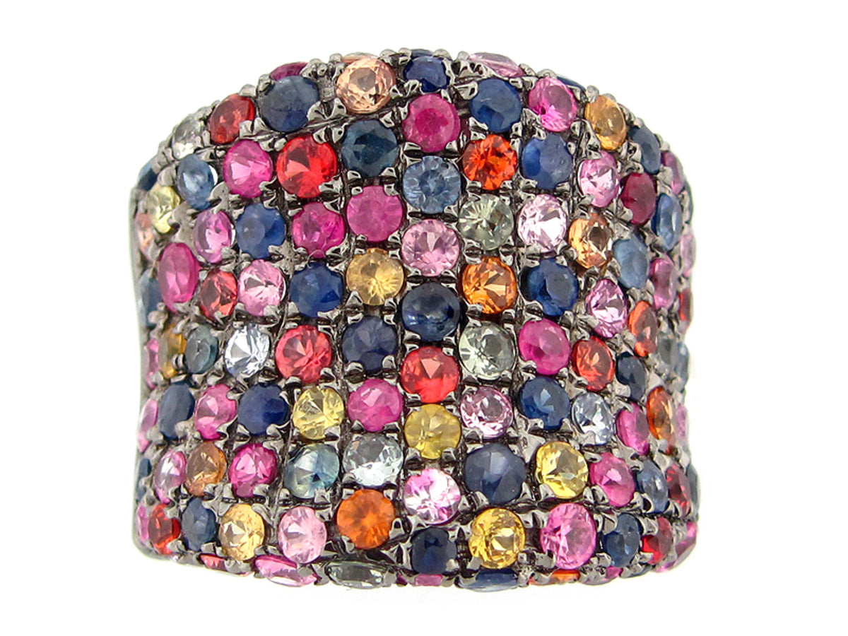 RAINBOW SAPPHIRE RING, SILVER (H/U)