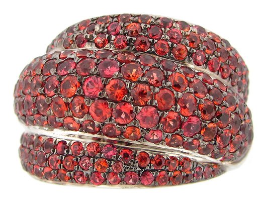 ORANGE SAPPHIRE RING, SILVER (H/U)