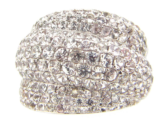 WHITE SAPPHIRE RING, SILVER (E)
