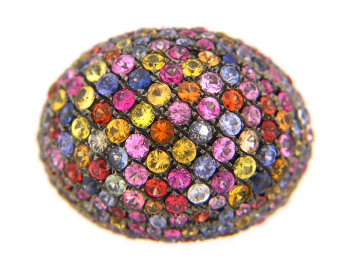 RAINBOW SAPPHIRE RING, SILVER (E/U)