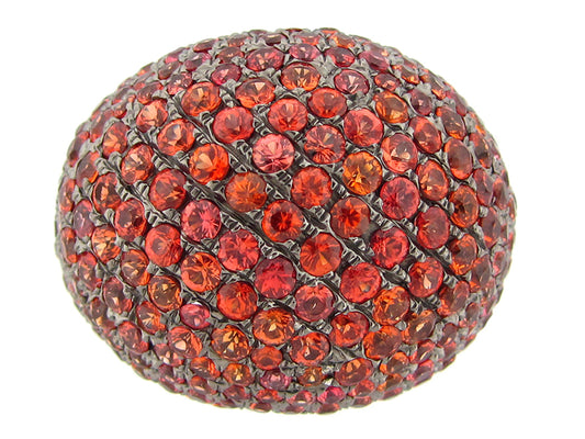 ORANGE SAPPHIRE RING, SILVER (H/U)