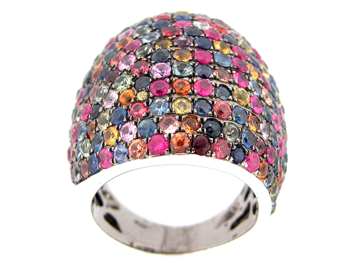 RAINBOW SAPPHIRE RING, SILVER (H/U)