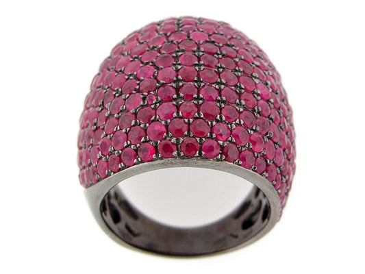 RUBY RING, BLACK FINISH, SILVER (H)