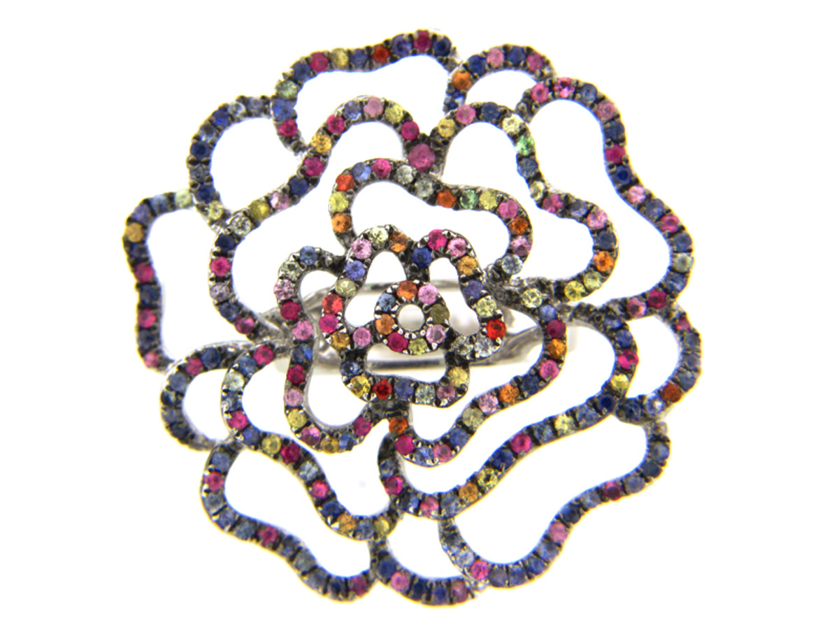 RAINBOW SAPPHIRE RING, SILVER (E/U)
