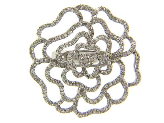 WHITE SAPPHIRE RING, SILVER (E)