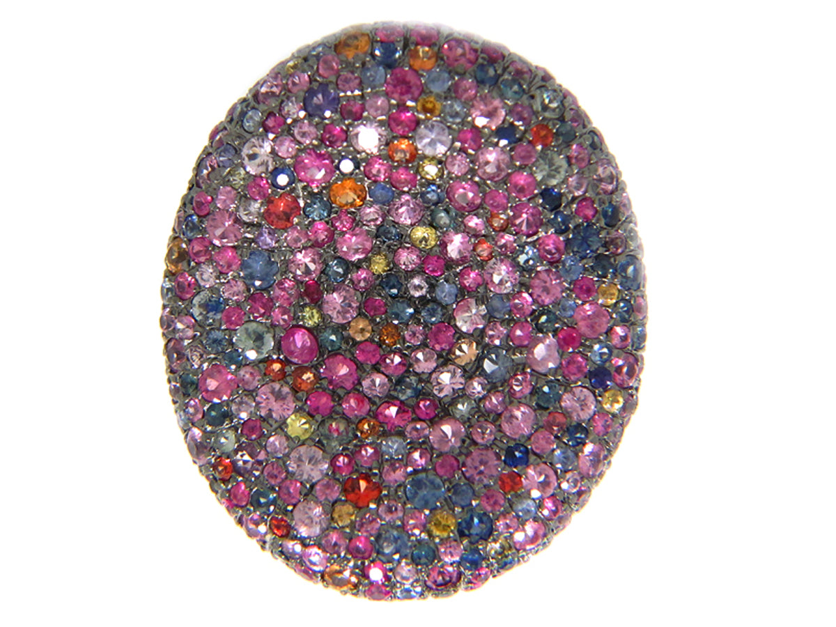 RAINBOW SAPPHIRE RING, SILVER (E/U)