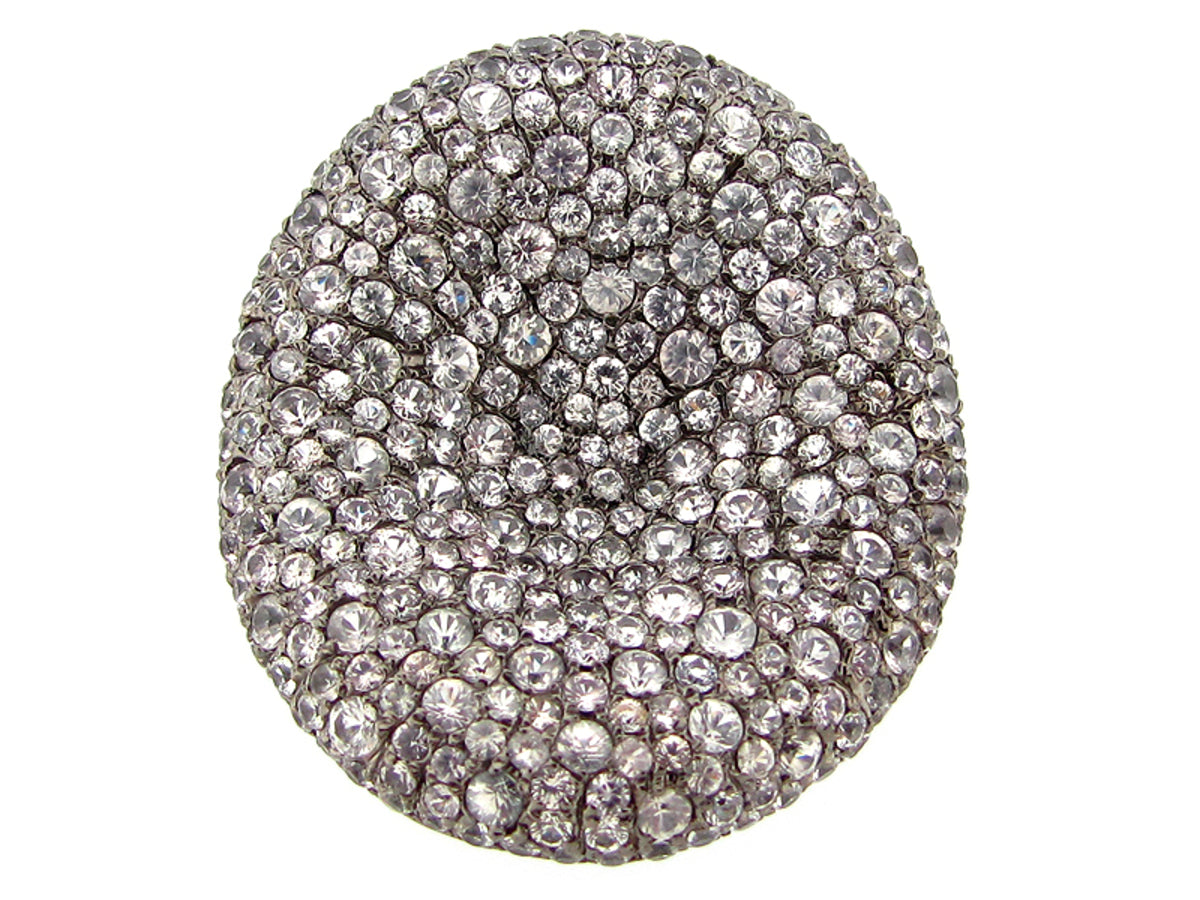 WHITE SAPPHIRE RING, BLACK FINISH, SILVER (H)