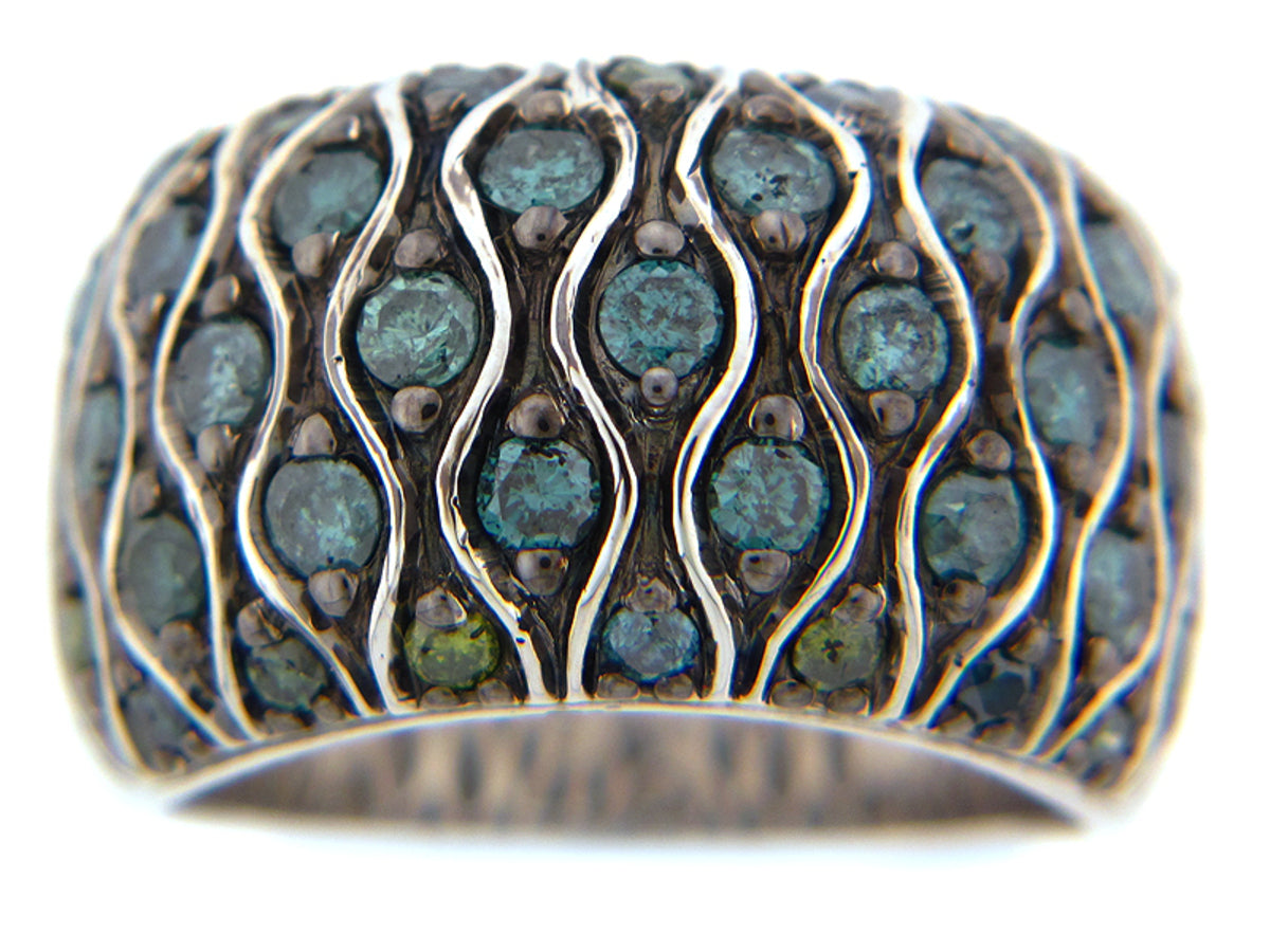 IRR. BLUE & GREEN DIAMOND RING