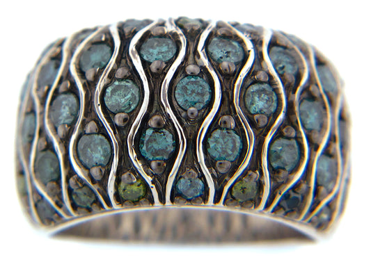IRR. BLUE & GREEN DIAMOND RING
