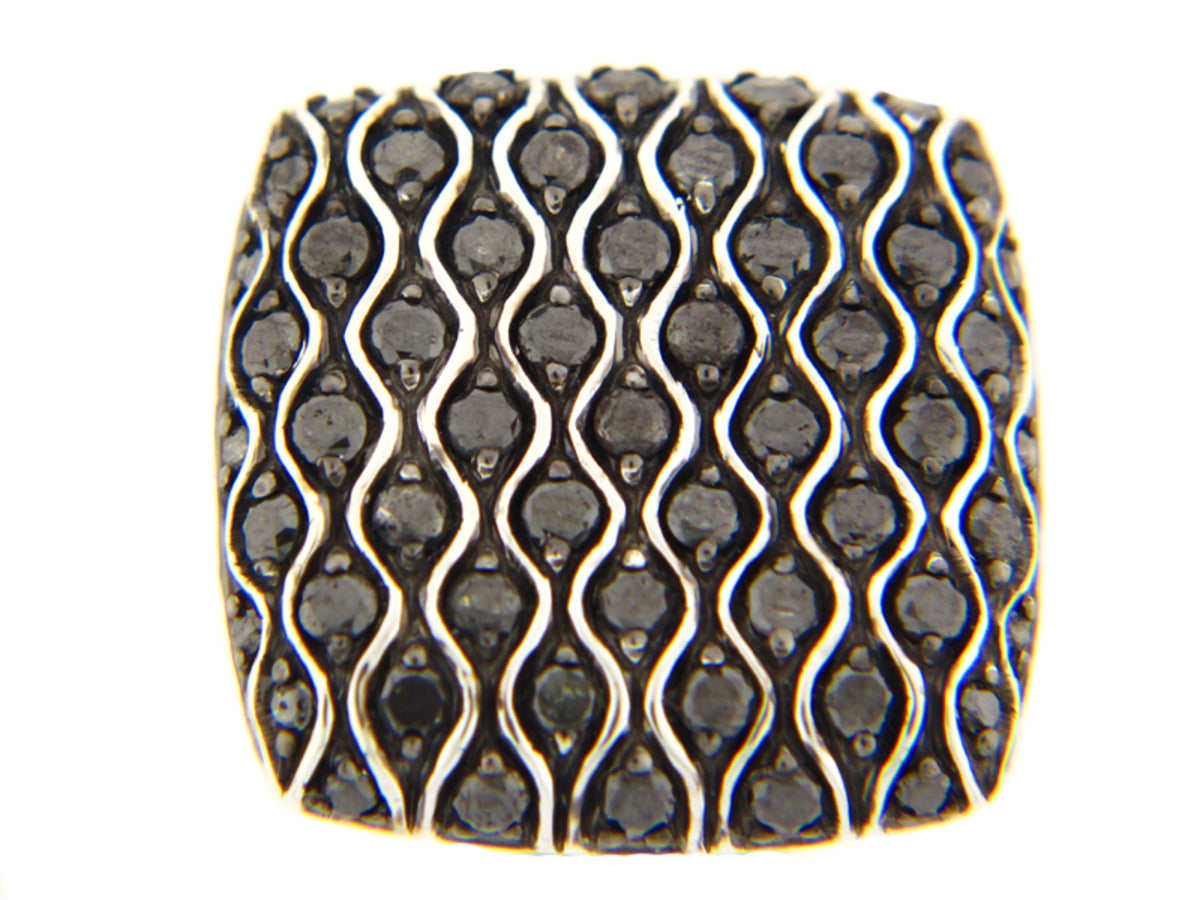 BLACK DIAMOND RING, SILVER (R)