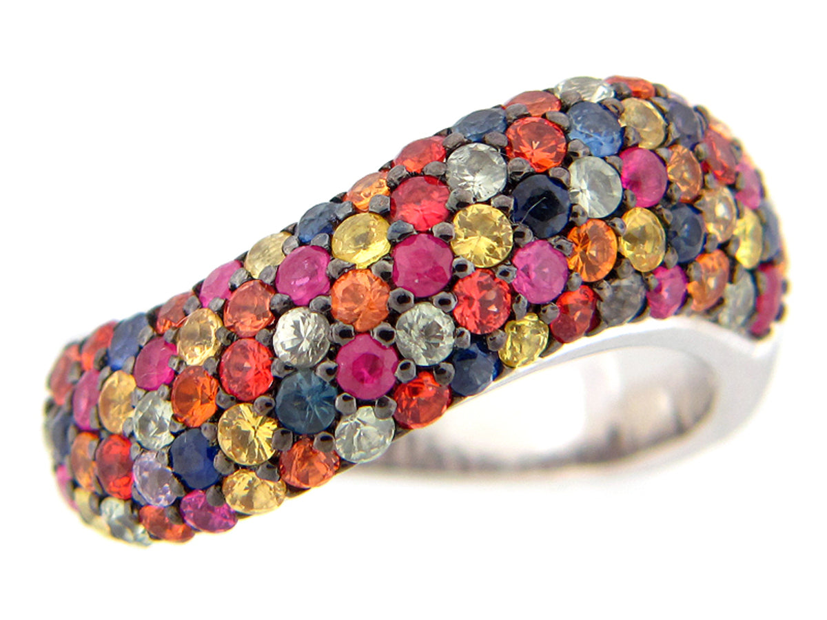 RAINBOW SAPPHIRE RING, SILVER (H/U)