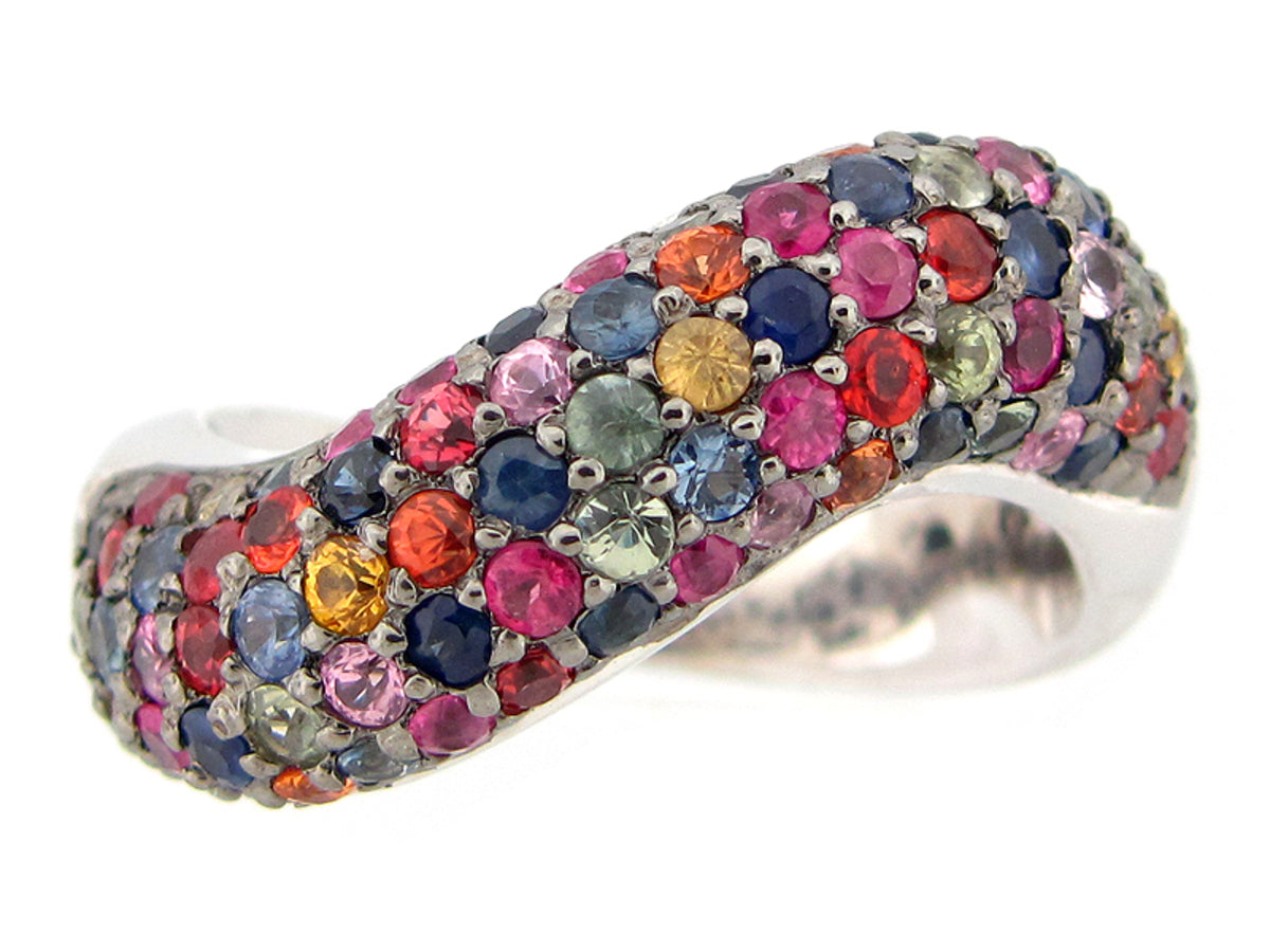 RAINBOW SAPPHIRE RING, SILVER (H/U)