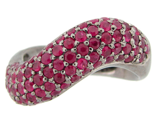 RUBY RING, BLACK FINSISH, SILVER (H)