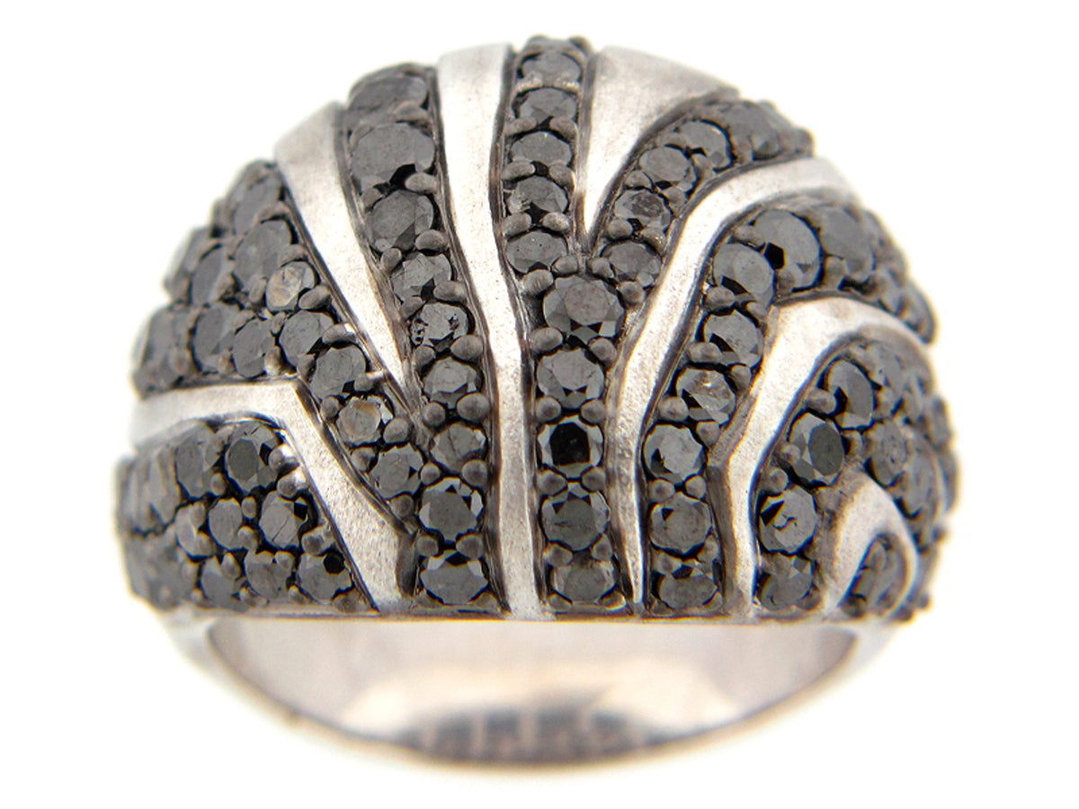 BLACK DIAMOND RING, SILVER (R)