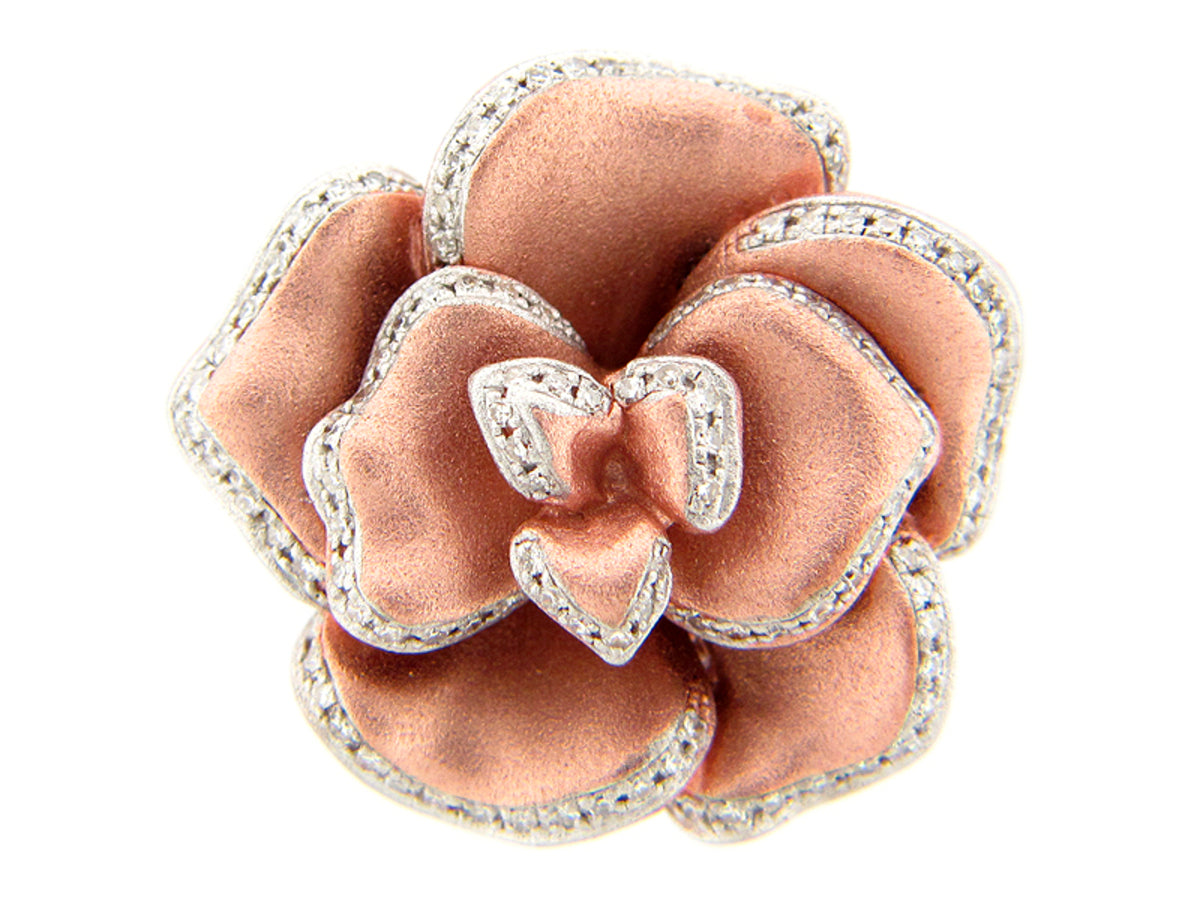 DIAMOND RING, ROSE FINISH, SILVER (N)