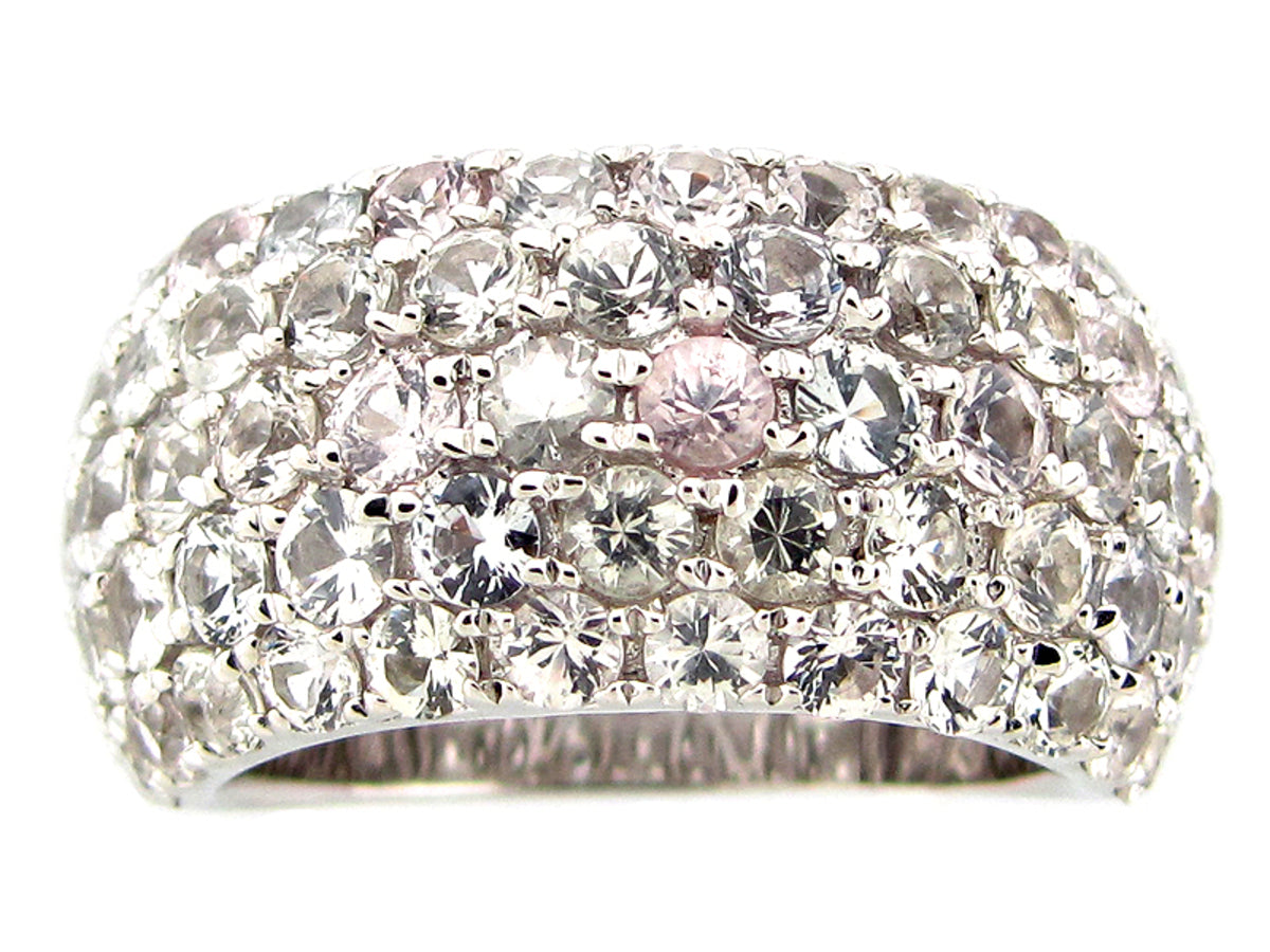 WHITE SAPPHIRE RING, SILVER (H)