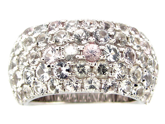 WHITE SAPPHIRE RING, SILVER (H)