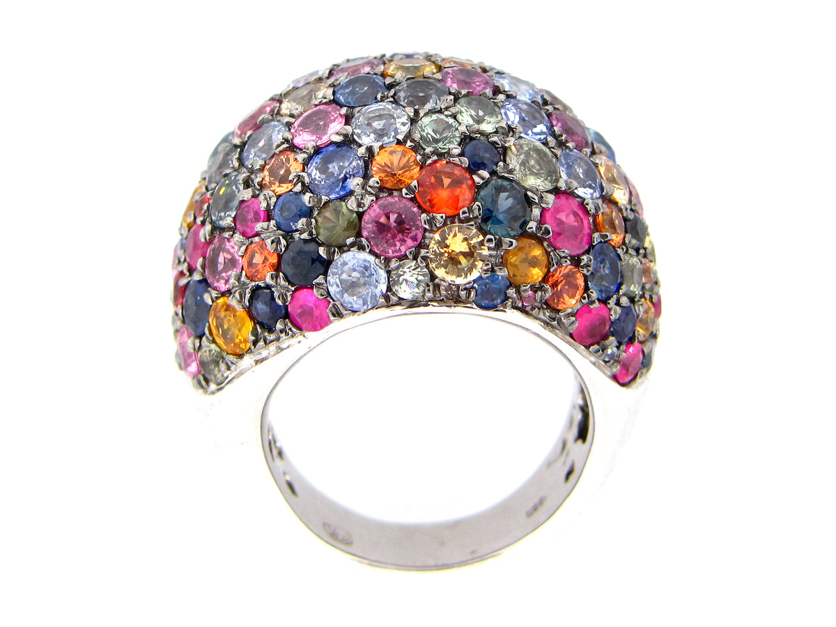 RAINBOW SAPPHIRE RING, SILVER (E/U)